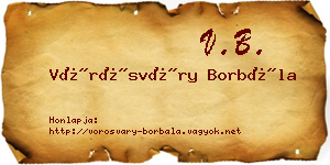 Vörösváry Borbála névjegykártya